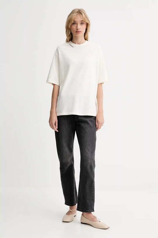 La Mania tricou din bumbac ADELL bej AW25