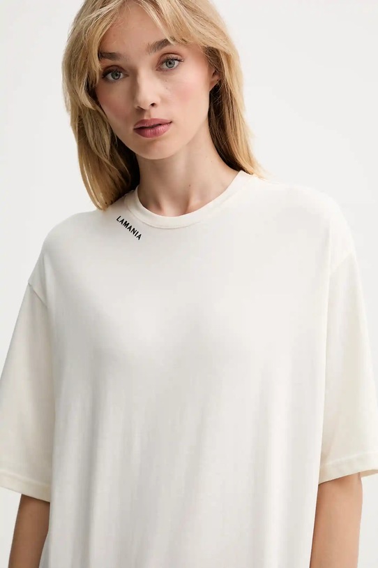 La Mania tricou din bumbac bej ADELL