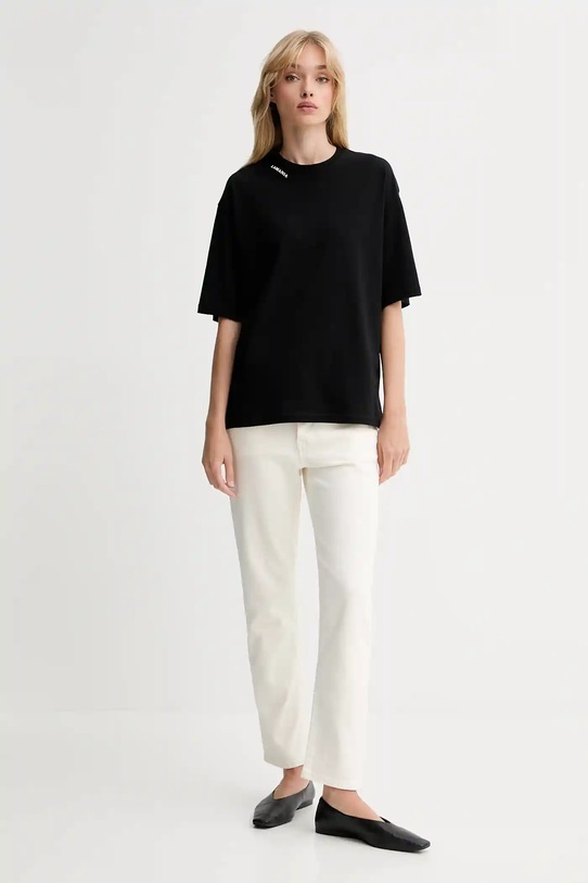 La Mania tricou din bumbac ADELL negru AW25