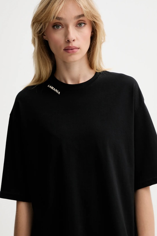 La Mania tricou din bumbac negru ADELL