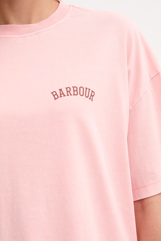 Barbour t-shirt bawełniany CLAYDON LTS0687 różowy