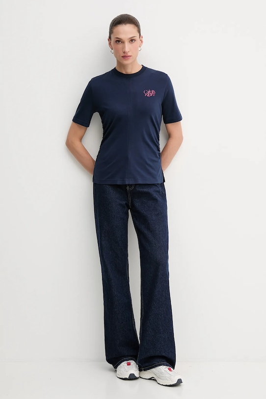Бавовняна футболка Calvin Klein Jeans LV047D211G темно-синій AW25