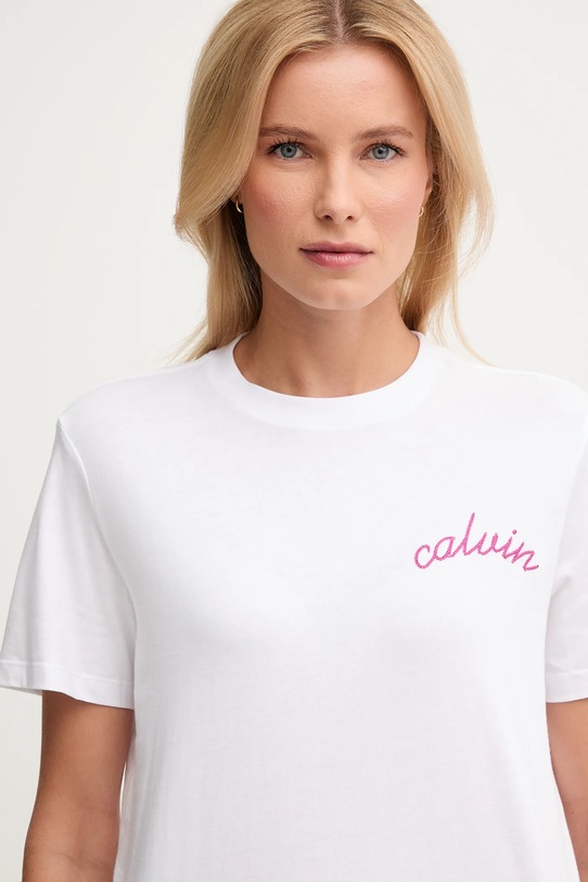 Calvin Klein Jeans t-shirt bawełniany biały LV047D882G