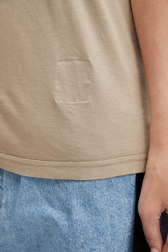 Rick Owens DRKSHDW t-shirt bawełniany Small Level T beżowy DS02E7208.RN