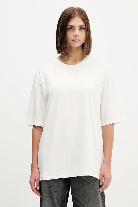 adidas Originals t-shirt in cotone Washed rilassato beige JX7724