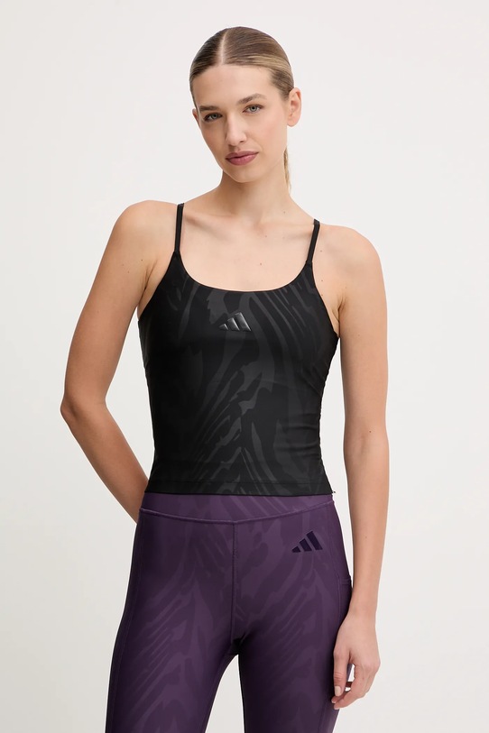 Top za vadbo adidas Performance Aop Optime Z elastanom črna JV6961