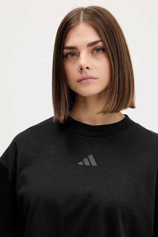 Βαμβακερό μπλουζάκι adidas City Escape Loose μαύρο JV7112