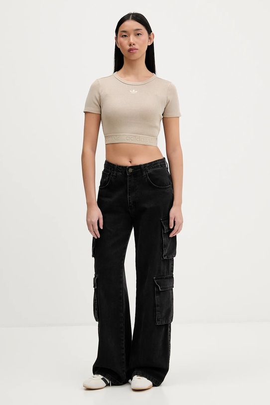 adidas Originals t-shirt Rib Tee JW3577 beżowy AW25