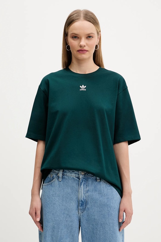 adidas Originals t-shirt bawełniany Essentials bawełna zielony JW5080