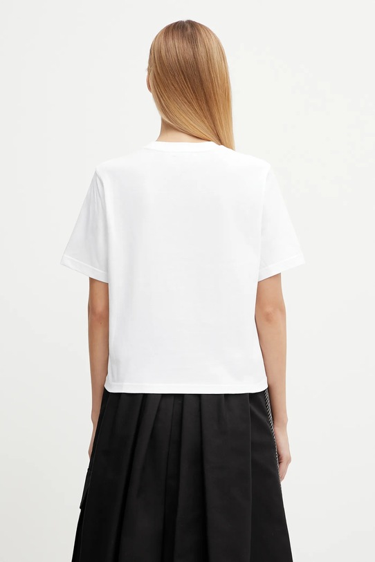 Odzież JW Anderson t-shirt bawełniany Anchor Embroidery Panelled Cropped JT0259.PG1715 biały