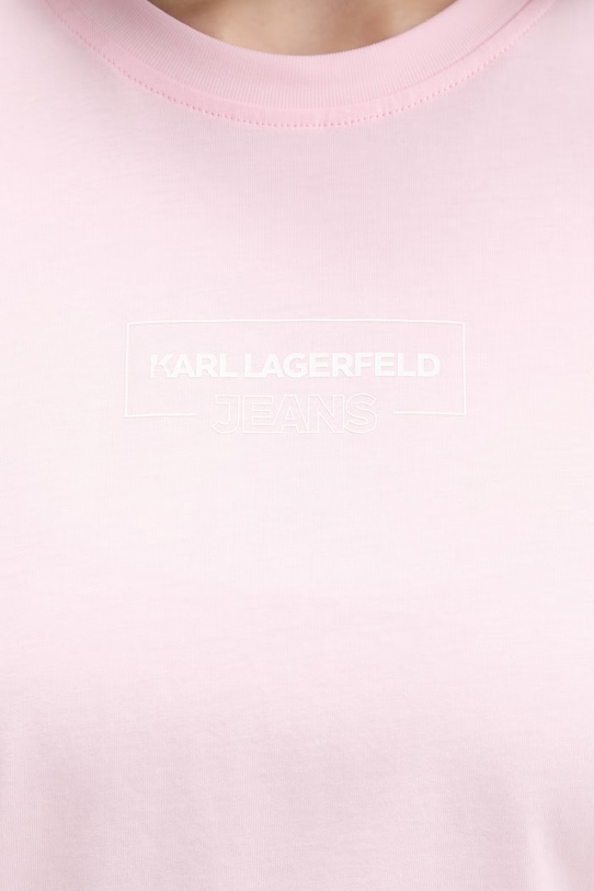Karl Lagerfeld Jeans t-shirt bawełniany A4W17003 różowy