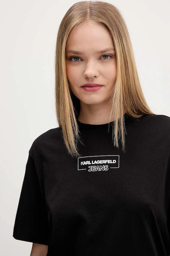 Bavlněné tričko Karl Lagerfeld Jeans černá A4W17003