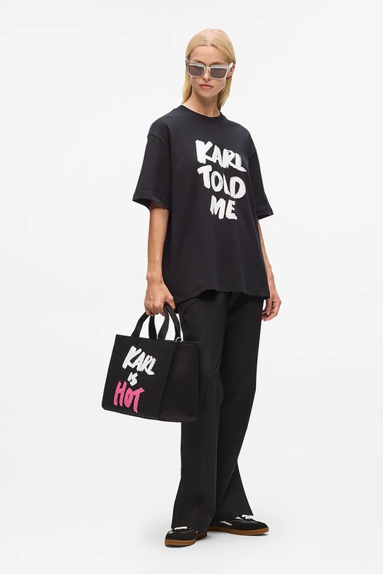 Karl Lagerfeld t-shirt bawełniany Karl Lagerfeld x Paris Hilton czarny A4W17101