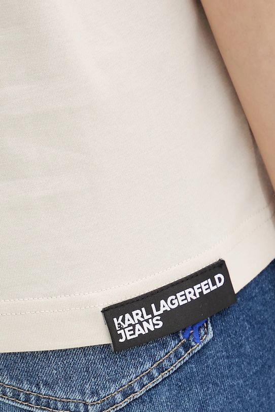 Karl Lagerfeld Jeans t-shirt bawełniany A4W17008 beżowy