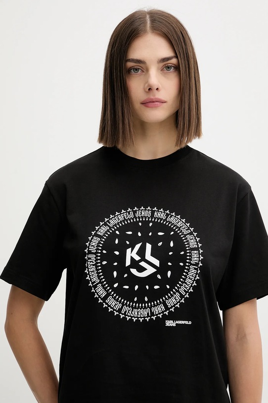 Karl Lagerfeld Jeans t-shirt bawełniany czarny A4W17008