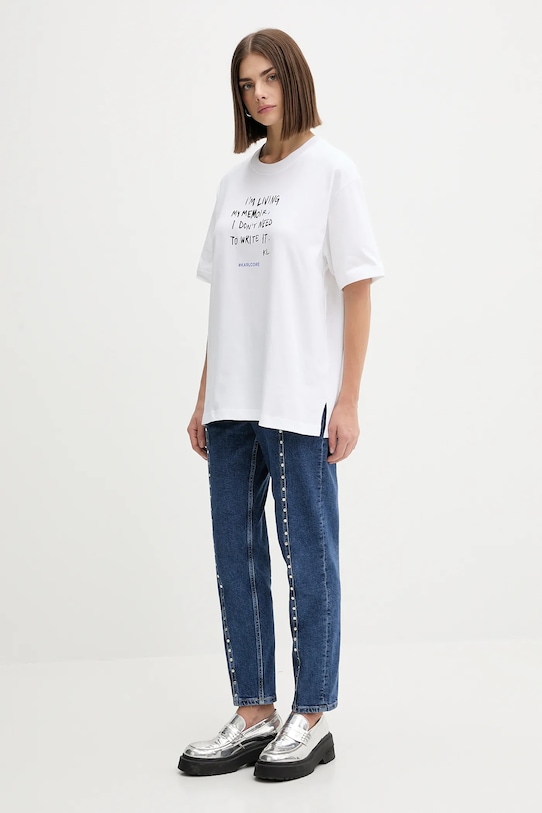 Karl Lagerfeld Jeans t-shirt bawełniany A4W17009 biały AW25