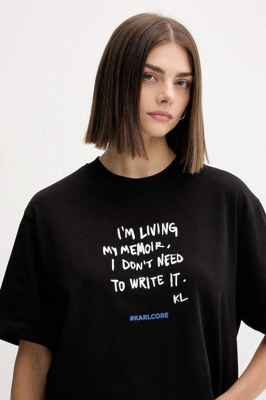 Karl Lagerfeld Jeans t-shirt bawełniany czarny A4W17009