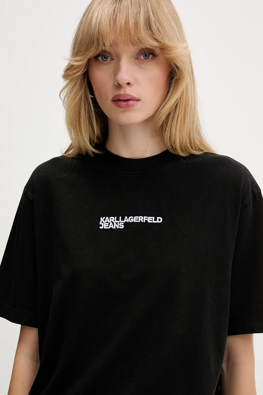 Karl Lagerfeld Jeans t-shirt bawełniany czarny A4W17004