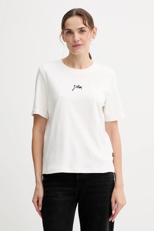 G-Star tricou din bumbac uni bej D26907.D976