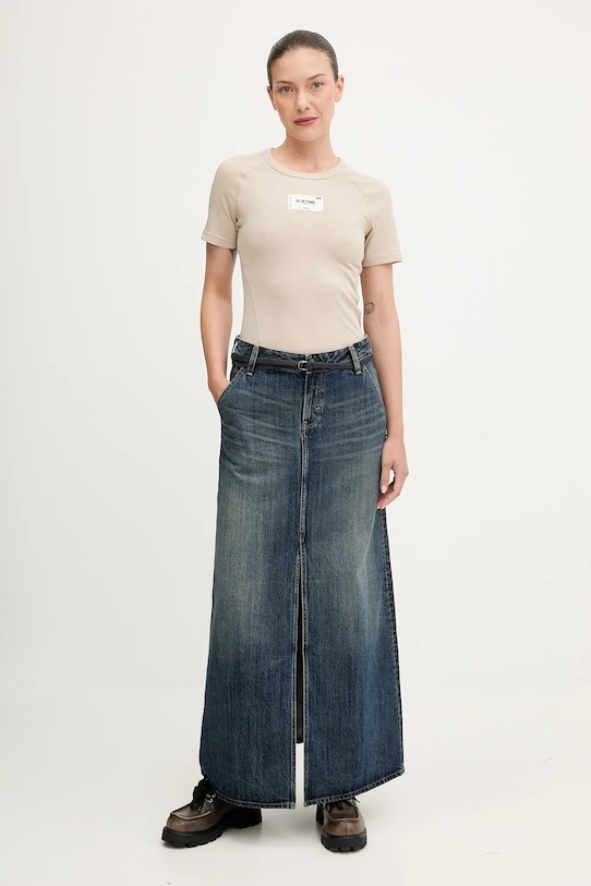 G-Star t-shirt bawełniany D27741.D961 beżowy AW25