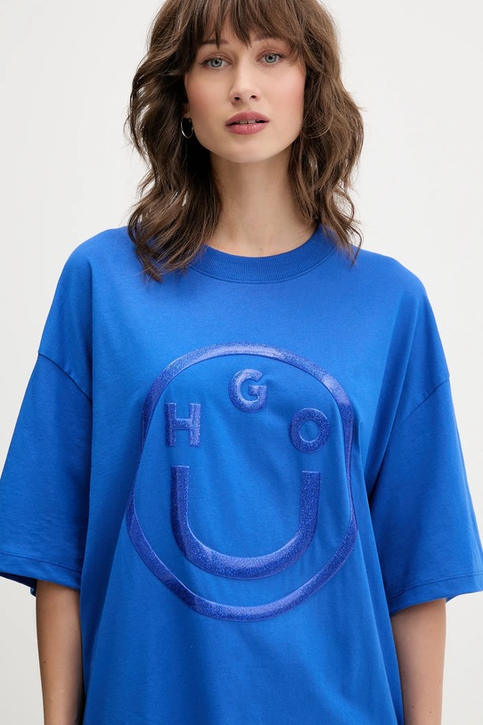 Hugo Blue t-shirt bawełniany niebieski 50550141