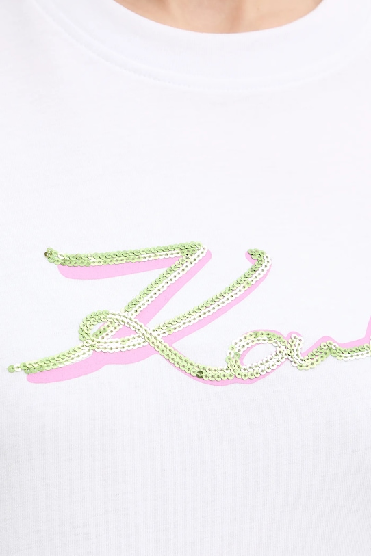 Karl Lagerfeld t-shirt bawełniany A4W17052 biały