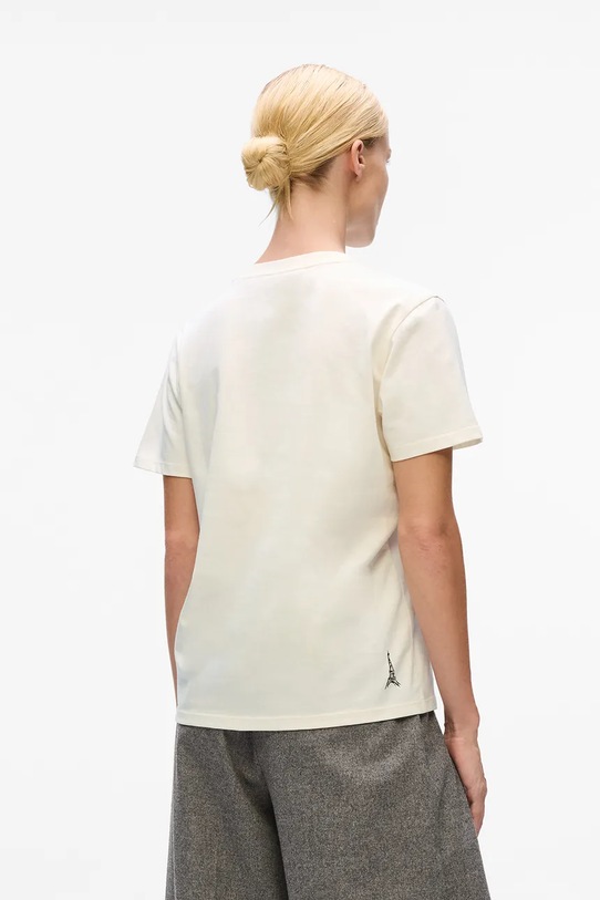 Karl Lagerfeld tricou din bumbac A4W17087 bej AW25