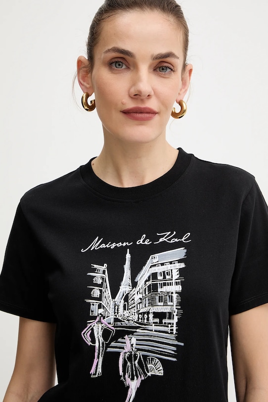 Karl Lagerfeld tricou din bumbac negru A4W17087