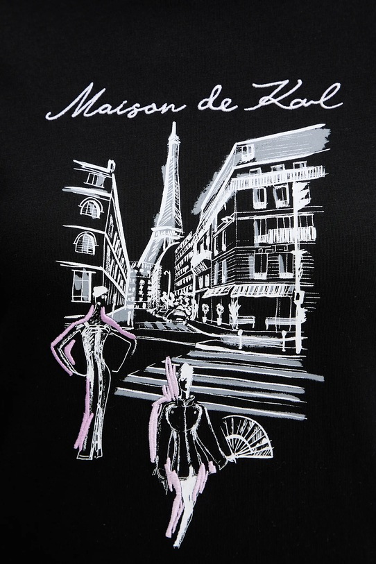 Karl Lagerfeld tricou din bumbac A4W17087 negru