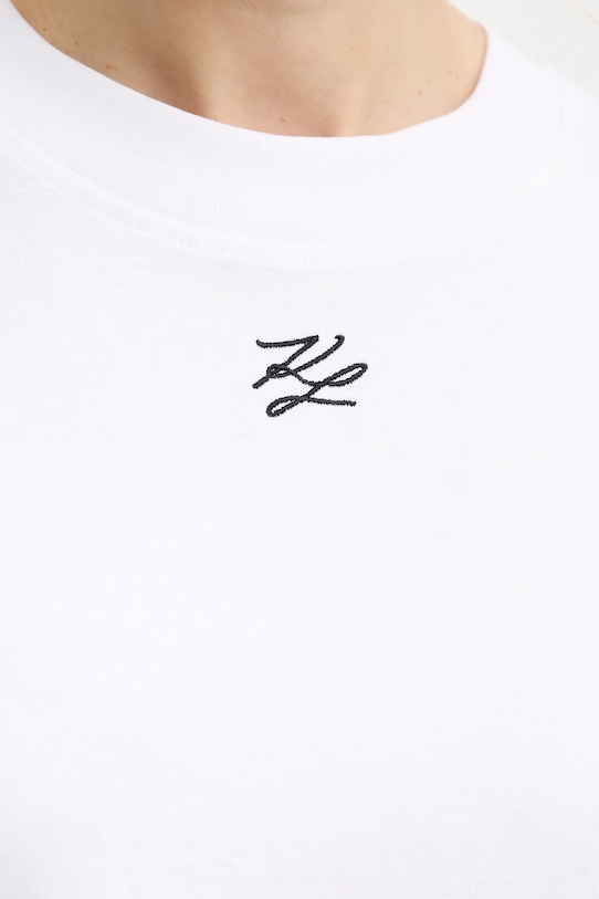 Karl Lagerfeld t-shirt bawełniany A4W17039 biały