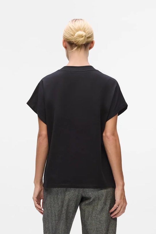 Βαμβακερό μπλουζάκι Karl Lagerfeld A4W17039 μαύρο NC25
