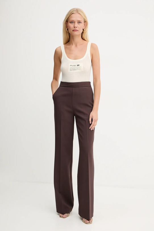 Elisabetta Franchi top z dodatkiem wełny TK63B57E2 beżowy AW25