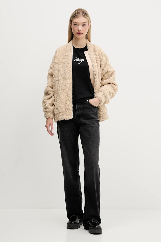 HUGO tricou din bumbac 50550117 negru AW25