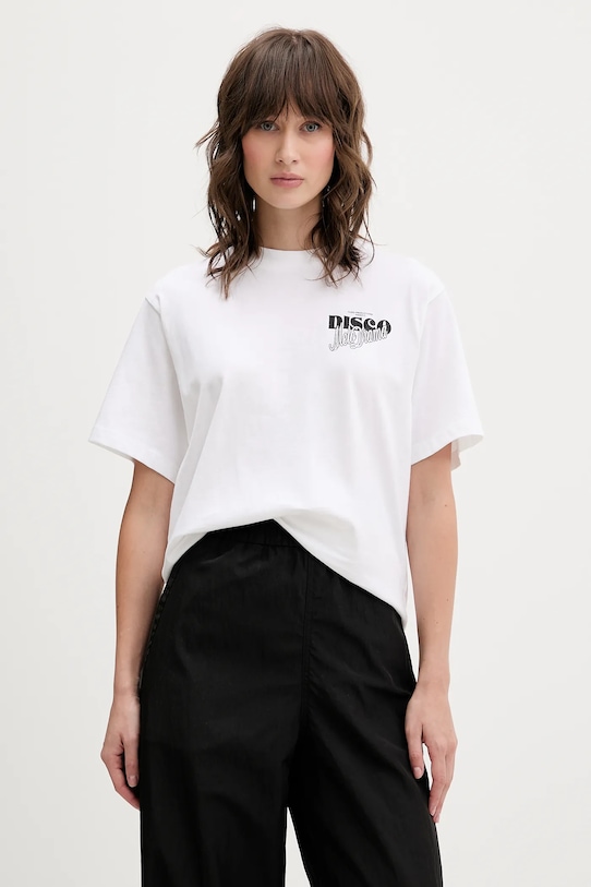 HUGO tricou din bumbac Vintage Tee_18 imprimeu bej 50550148