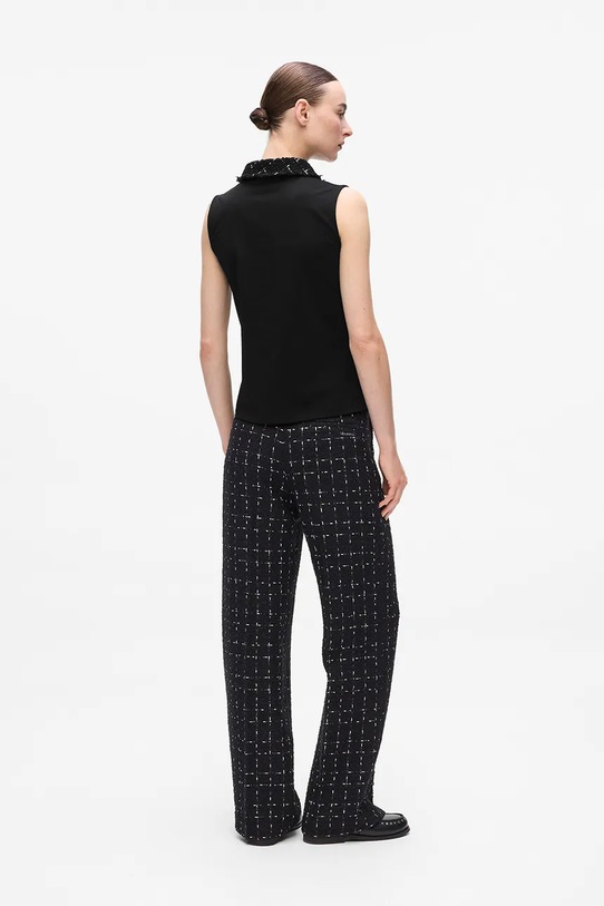 Karl Lagerfeld top z domieszką wełny A4W17038 czarny AW25