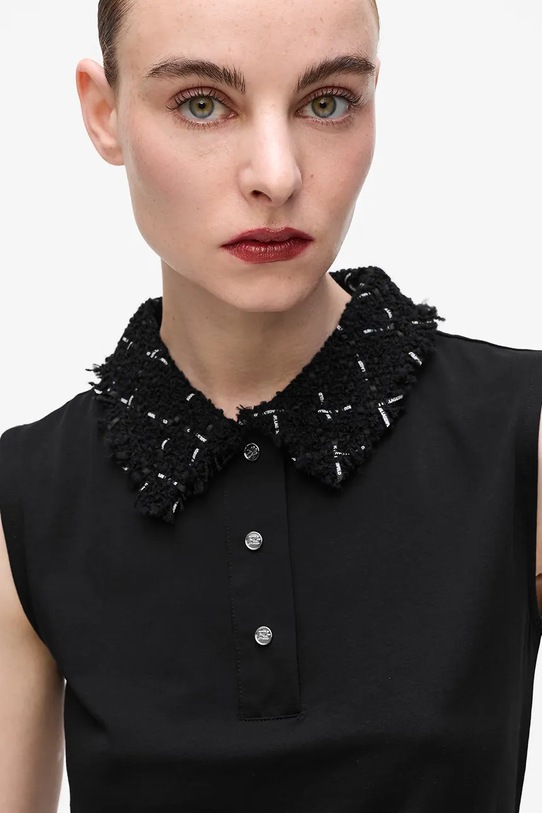 Odzież Karl Lagerfeld top z domieszką wełny A4W17038 czarny