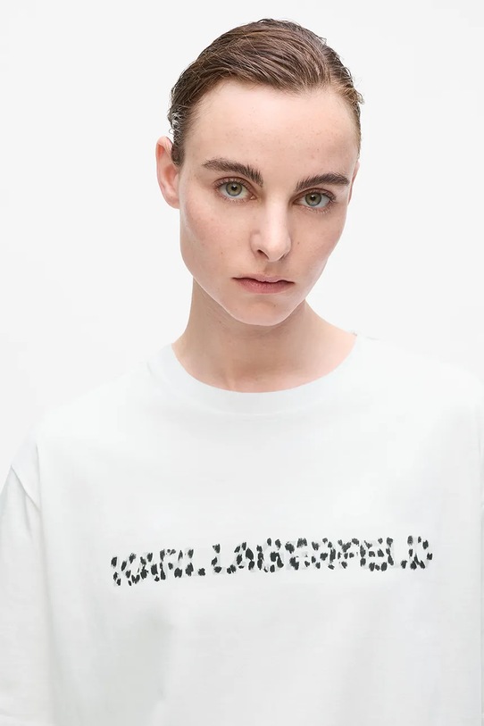 Îmbrăcăminte Karl Lagerfeld tricou din bumbac A4W17074 alb