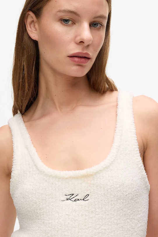 Îmbrăcăminte Karl Lagerfeld tricou fără mâneci A4W44004 alb
