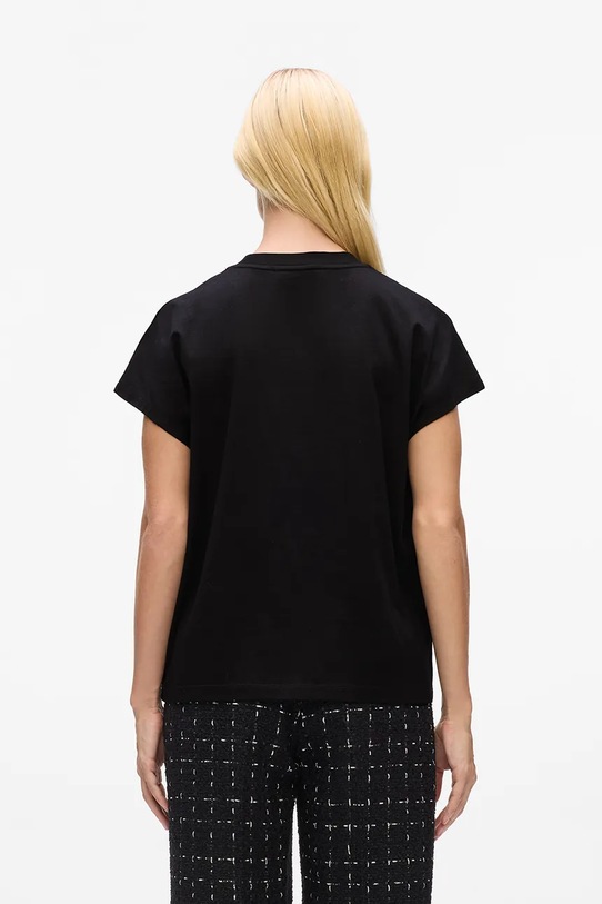 Βαμβακερό μπλουζάκι Karl Lagerfeld A4W17046 μαύρο AW25