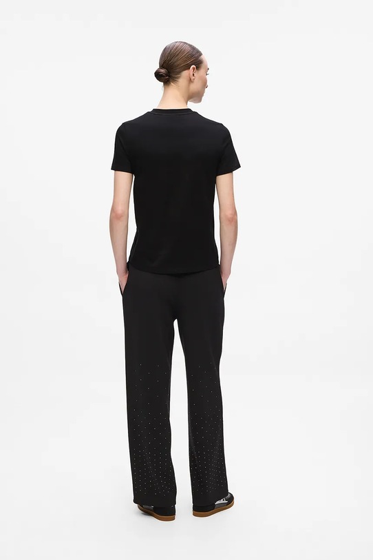 Βαμβακερό μπλουζάκι Karl Lagerfeld A4W17050 μαύρο AW25