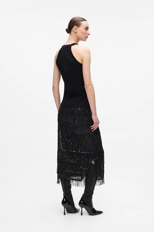 Βαμβακερό τοπ Karl Lagerfeld A4W17056 μαύρο AW25