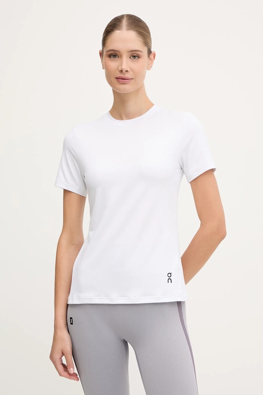 ON running t-shirt do jogi Studio T z elastanem biały 1WF12460069