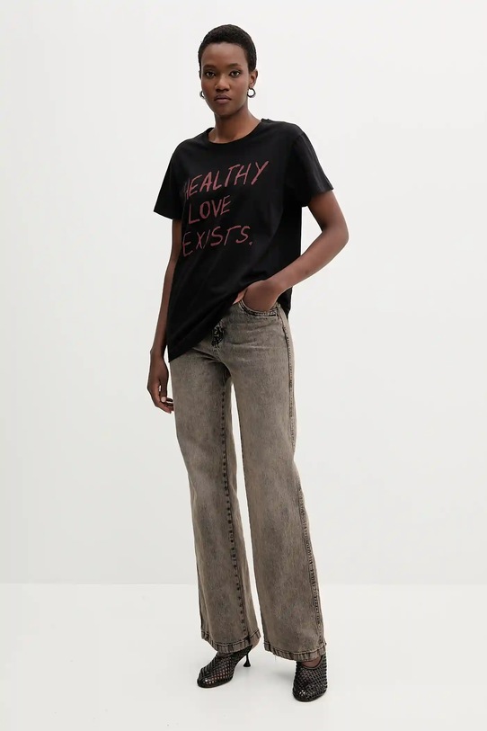 Aniye By t-shirt bawełniany 181452 czarny AW25