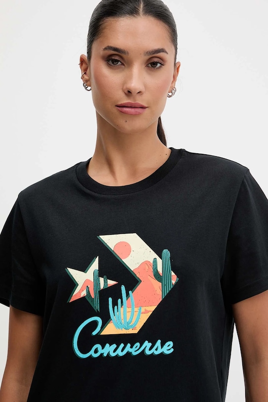 Converse tricou din bumbac negru CVW5T240