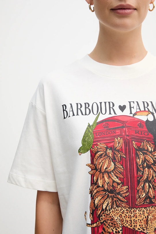 Хлопковая футболка Barbour x Farm Rio LTS0699 белый