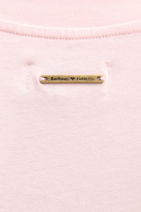 Хлопковая футболка Barbour x Farm Rio LTS0699 розовый