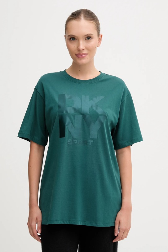 Dkny t-shirt bawełniany nadruk zielony DP5T1470