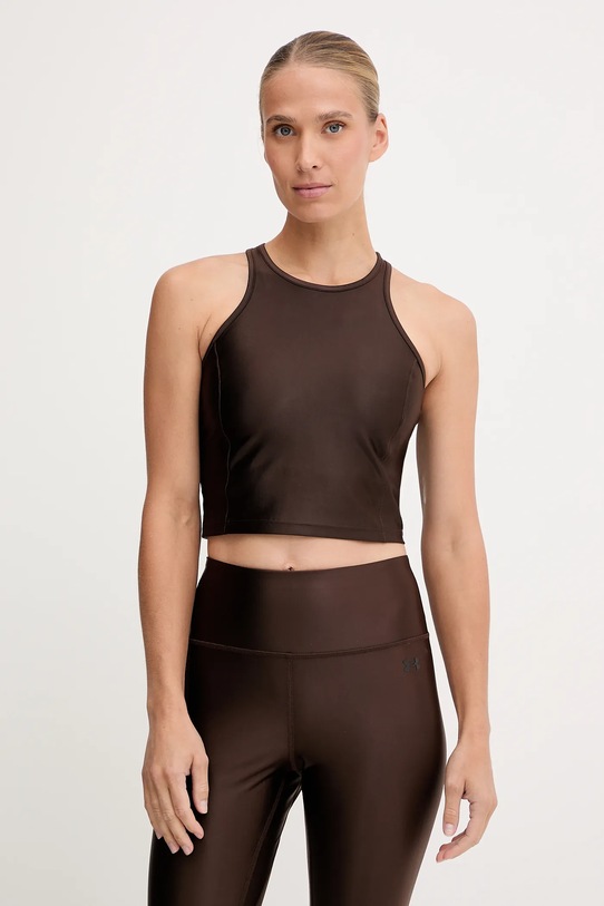 Under Armour top treningowy Motion z elastanem brązowy 6007096