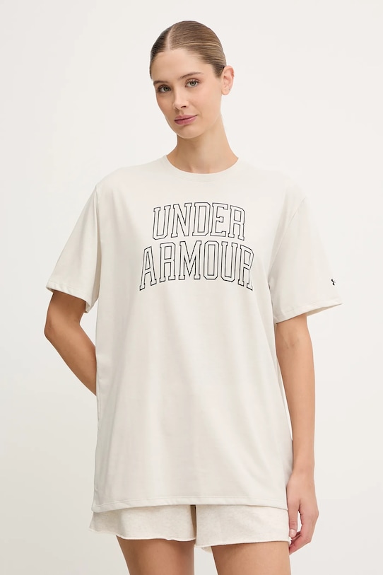 Under Armour t-shirt Rival pozostałe beżowy 6007883