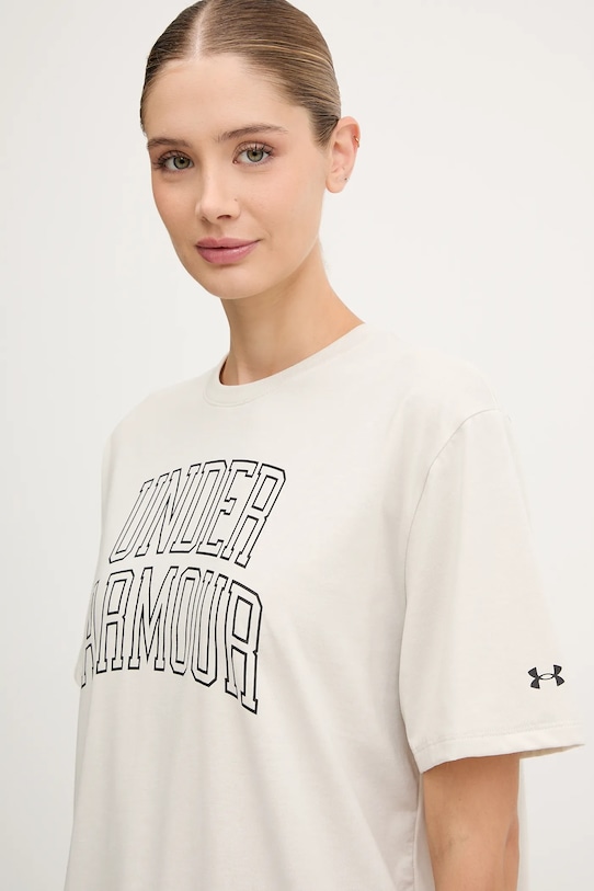 Under Armour t-shirt Rival beżowy 6007883